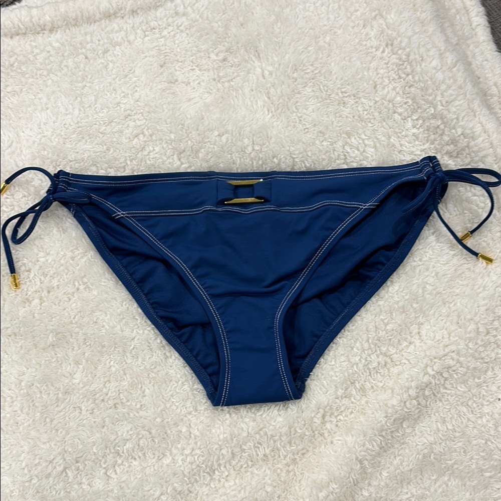 Bleu Rod Beattie Blue Bikini Bottom with Gold Accents